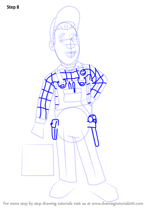Learn How to Draw Mike Flood from Fireman Sam (Fireman Sam) Step by Step Drawing Tutorials