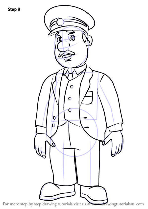 Step by Step How to Draw Trevor Evans from Fireman Sam