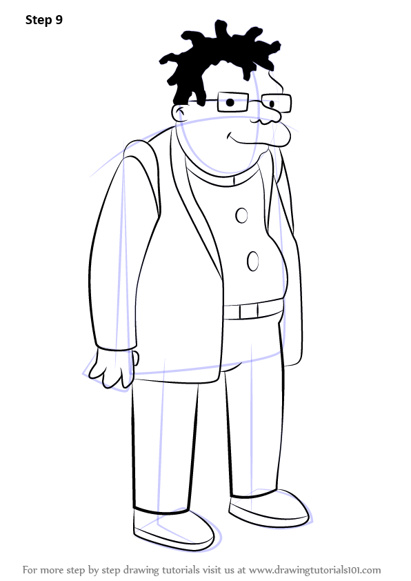 Step by Step How to Draw Hermes Conrad from Futurama