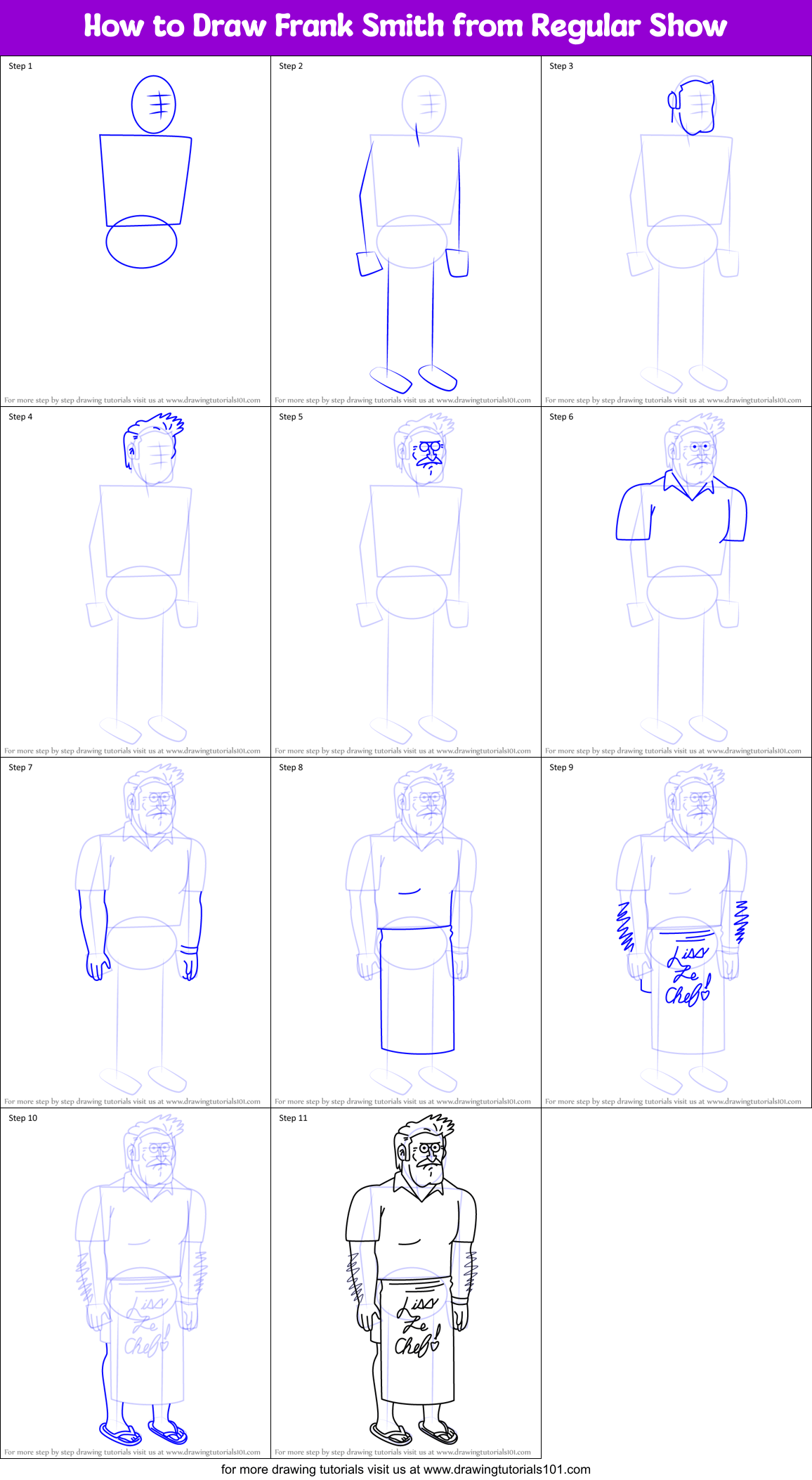 How To Draw Frank Smith From Regular Show Regular Show Step By Step