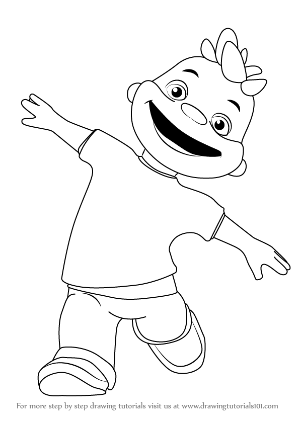 Step by Step How to Draw Gerald from Sid the Science Kid