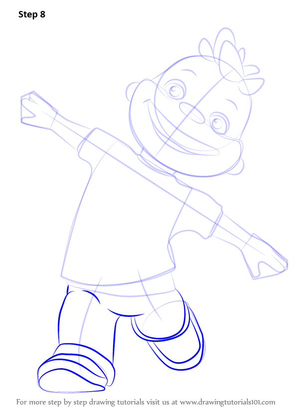 Step by Step How to Draw Gerald from Sid the Science Kid