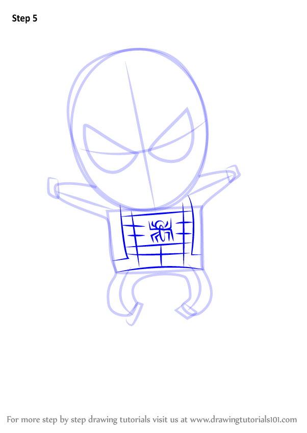 Step by Step How to Draw Chibi Spiderman