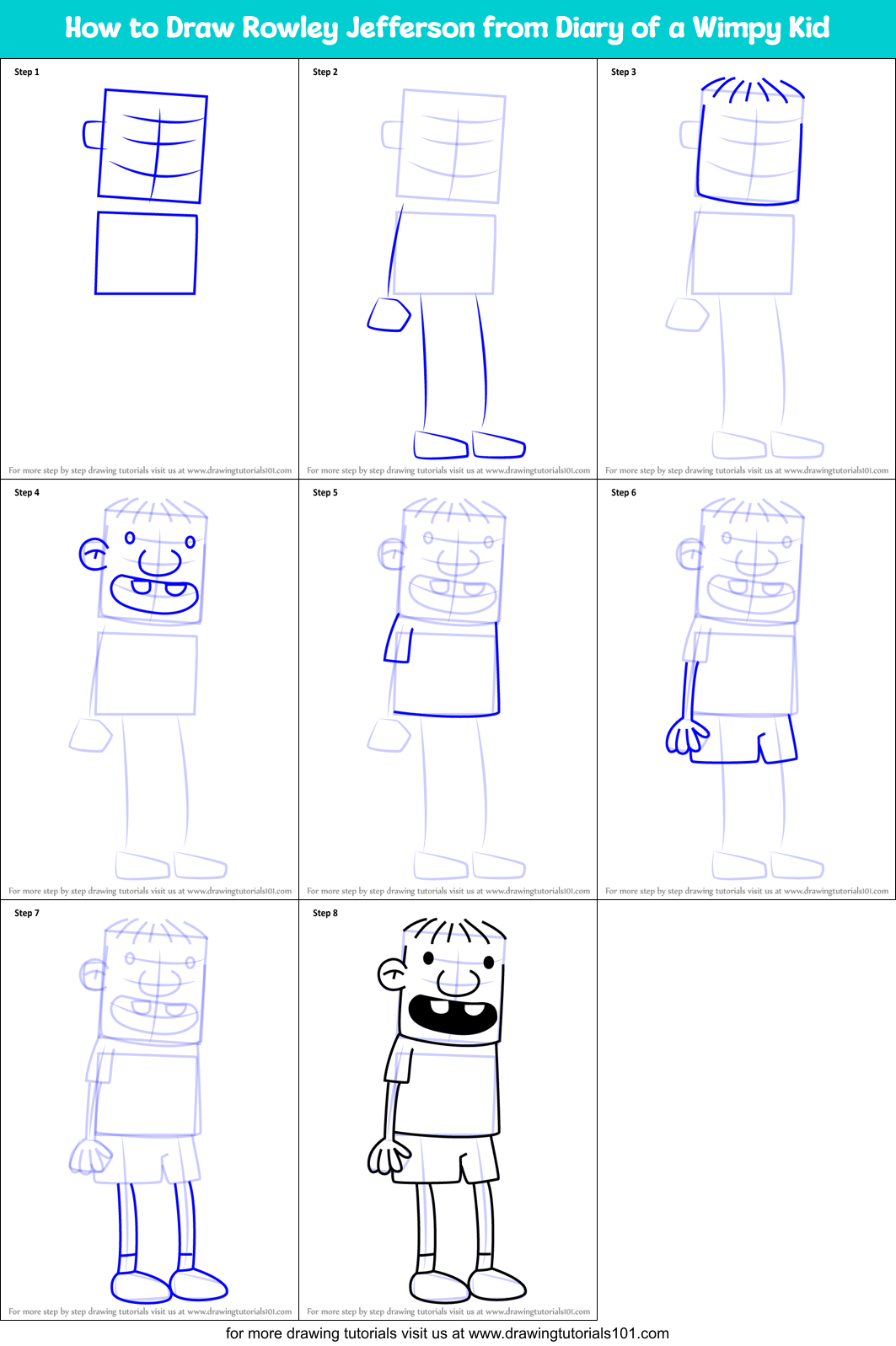 How to Draw Rowley Jefferson from Diary of a Wimpy Kid (Diary of a