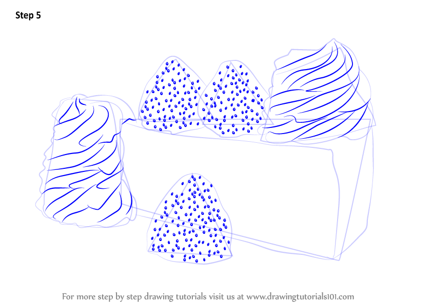 How to Draw a Cheese Cake (Cakes) Step by Step