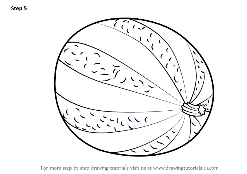 How to Draw Watermelon (Fruits) Step by Step