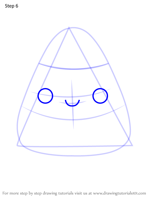 How to Draw Candy Corn (Snacks) Step by Step