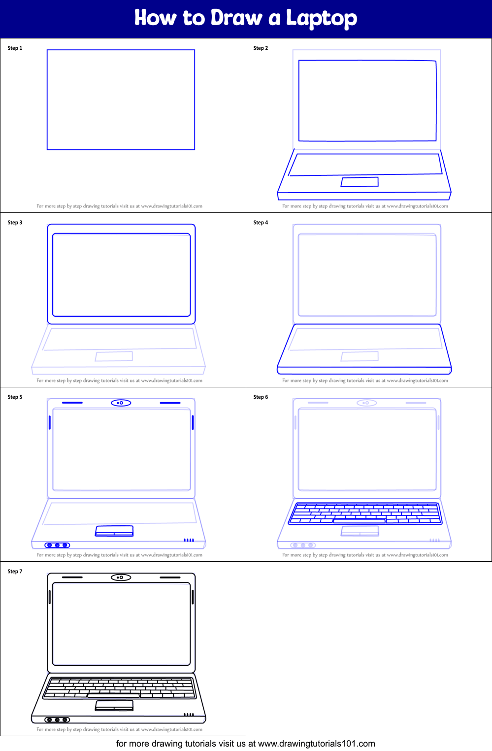 How to Draw a Laptop Step by Step