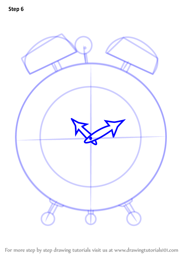 How to Draw an Alarm Clock (Everyday Objects) Step by Step