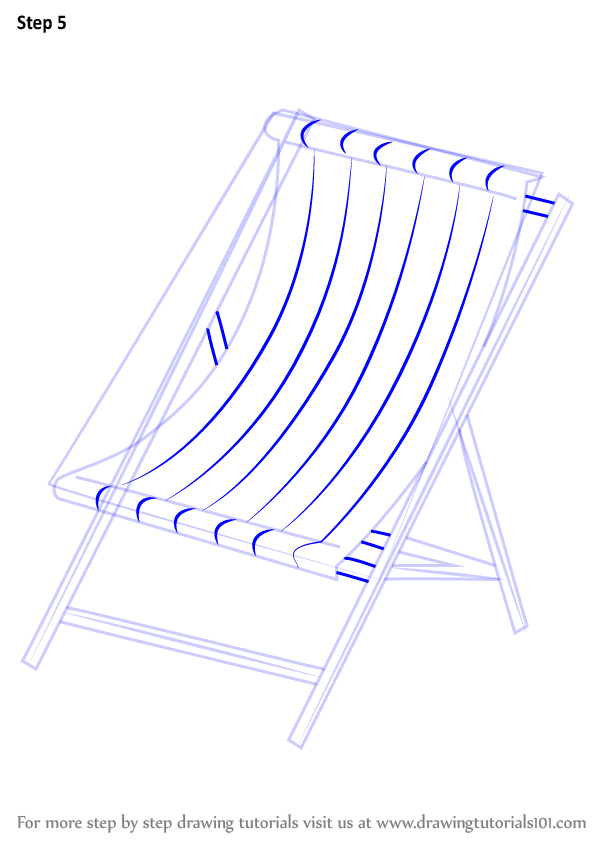How to Draw Beach Chair (Everyday Objects) Step by Step
