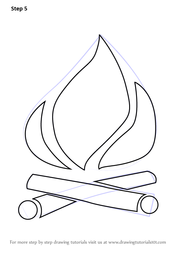 Learn How to Draw Camp Fire (Everyday Objects) Step by Learn How to Draw Camp Fire (Everyday Objects) Step by