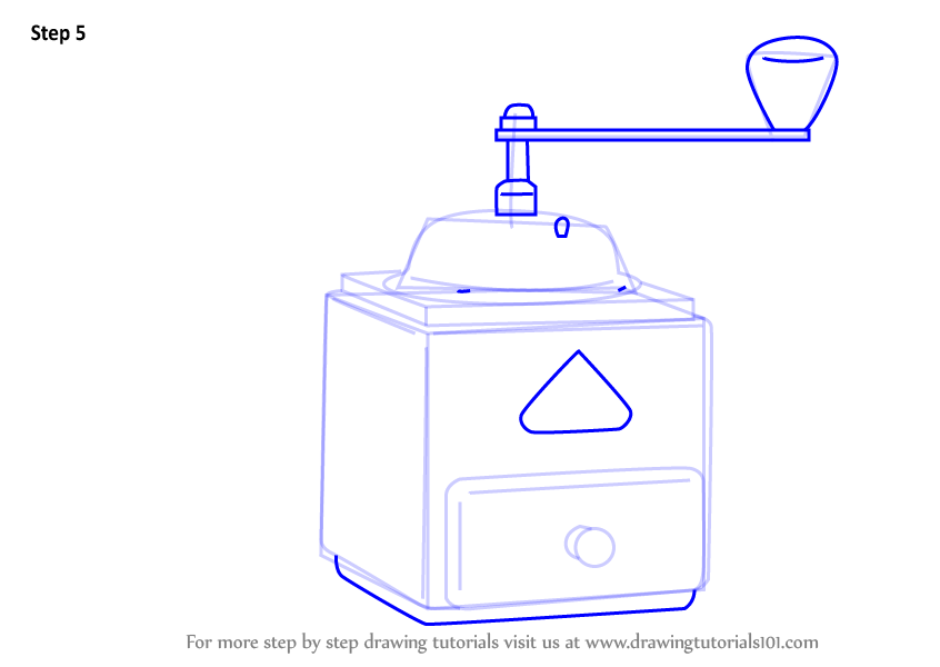 How to Draw Coffee Grinder (Everyday Objects) Step by Step