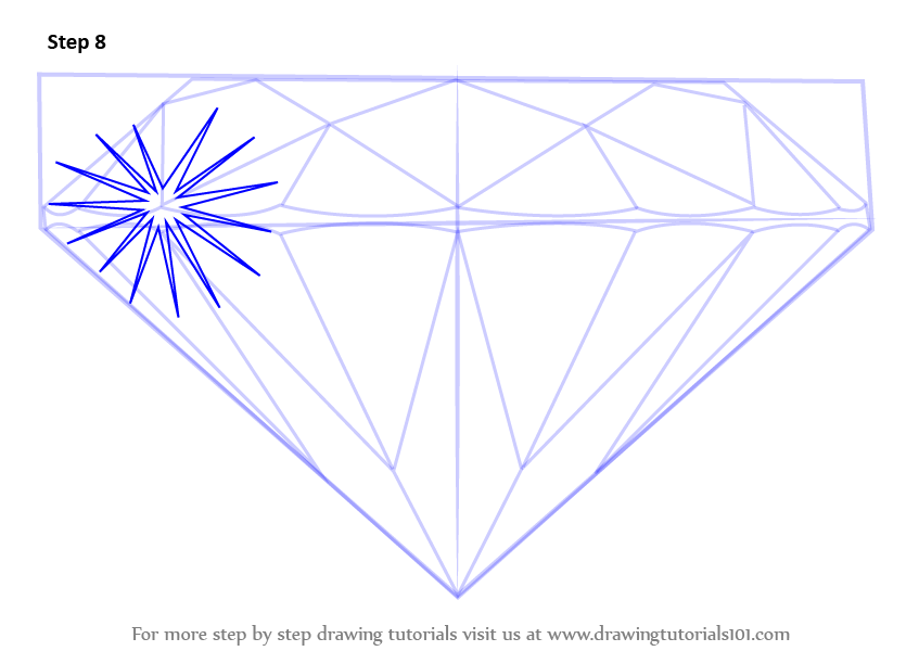 Learn How to Draw a Diamond (Everyday Objects) Step by Learn How to Draw a Diamond (Everyday Objects) Step by