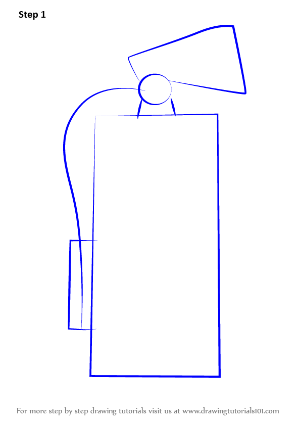 How to Draw Fire Extinguisher (Everyday Objects) Step by Step