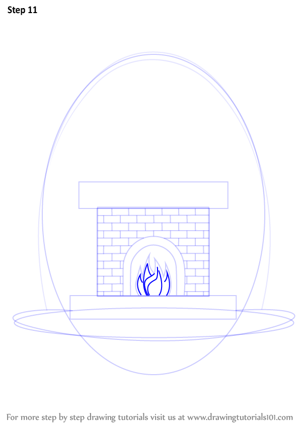 Step by Step How to Draw a Fireplace