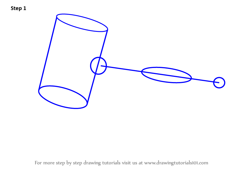 How to Draw Judges Gavel (Everyday Objects) Step by Step