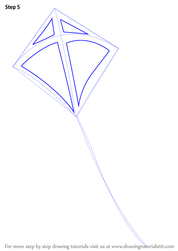 How to Draw a Kite (Everyday Objects) Step by Step