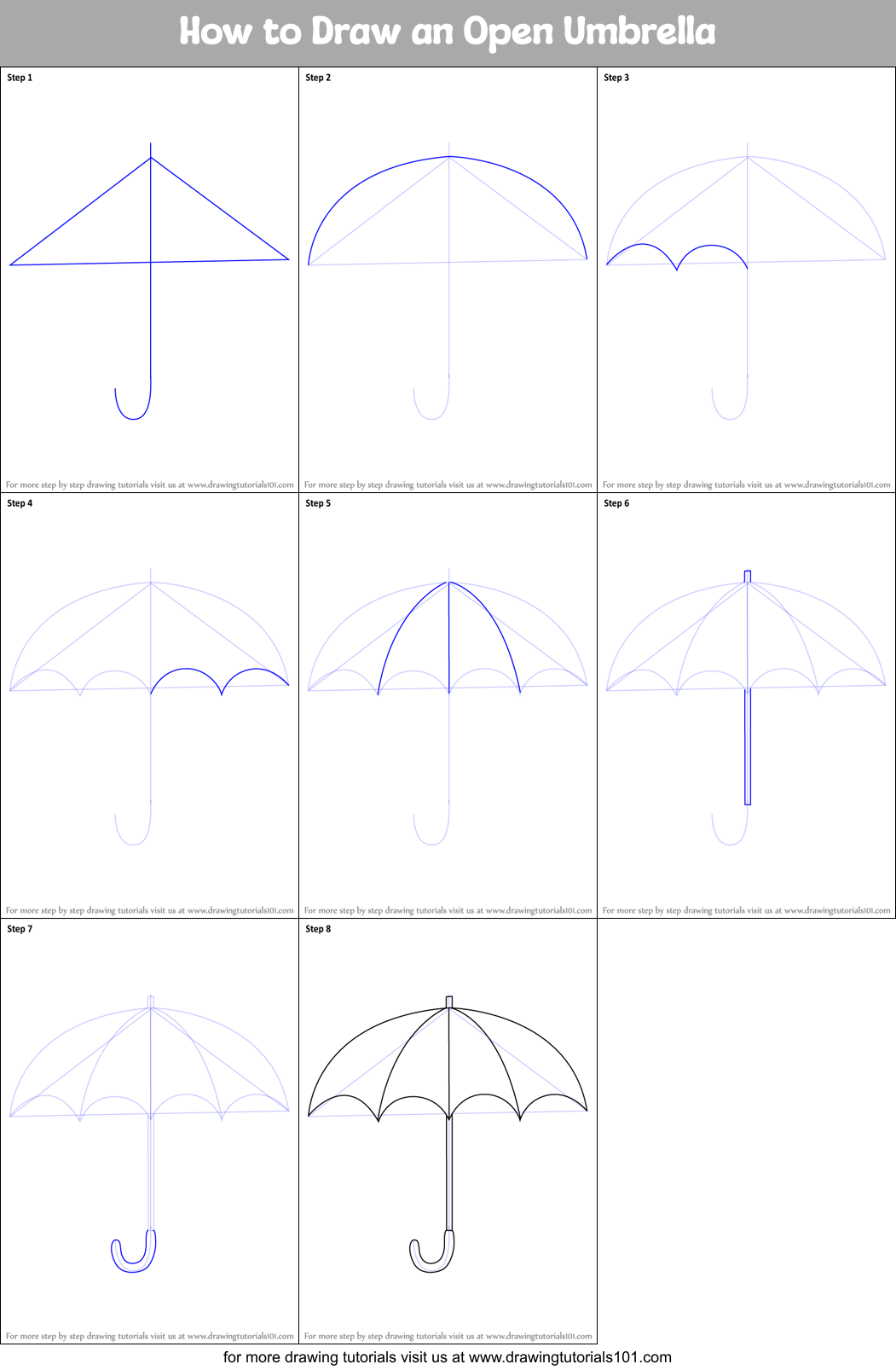 How To Draw An Umbrella Easy Step By Step at Drawing Tutorials