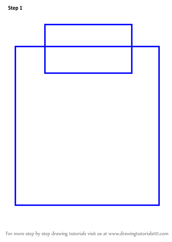 How to Draw Paper Clipboard (Everyday Objects) Step by Step