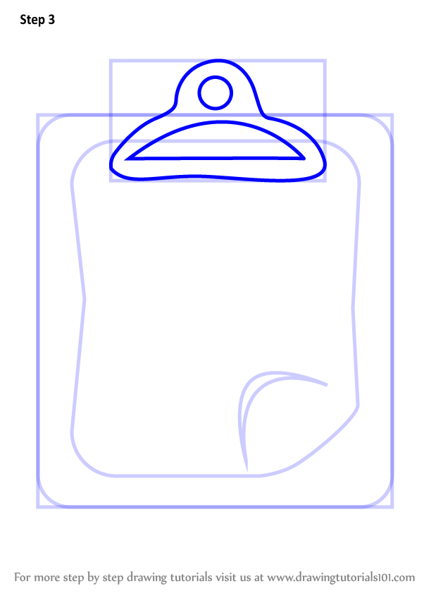 How to Draw Paper Clipboard (Everyday Objects) Step by Step