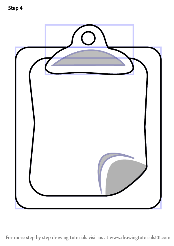 How to Draw Paper Clipboard (Everyday Objects) Step by Step
