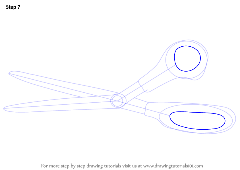 Learn How to Draw a Scissor (Everyday Objects) Step by Step Drawing