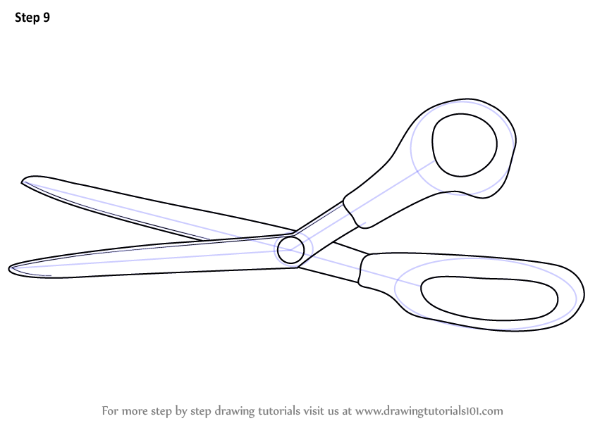 Kitchen Shears Drawing Easy