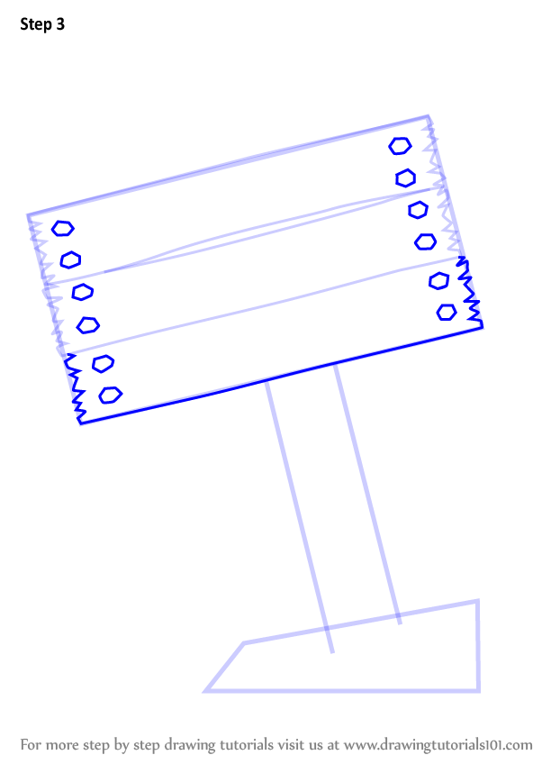 How to Draw a Signpost (Everyday Objects) Step by Step
