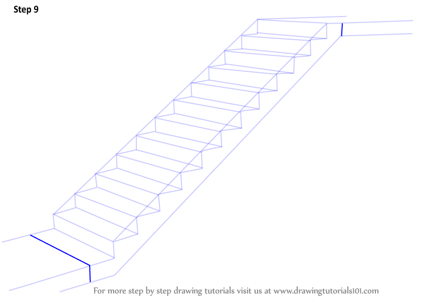 Learn How to Draw Staircase (Everyday Objects) Step by