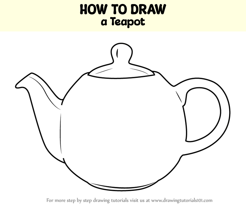 How to Draw a Teapot (Everyday Objects) Step by Step