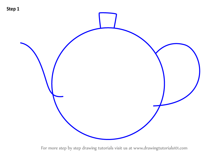 How to Draw a Teapot (Everyday Objects) Step by Step