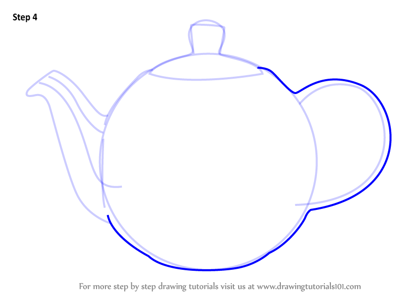 How to Draw a Teapot (Everyday Objects) Step by Step