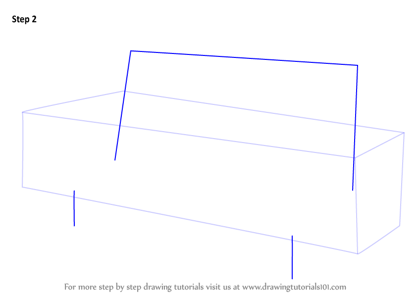 How to Draw a Couch (Furniture) Step by Step