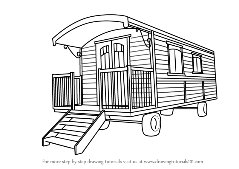 Learn How to Draw a Caravan House (Houses) Step by Step Drawing Tutorials