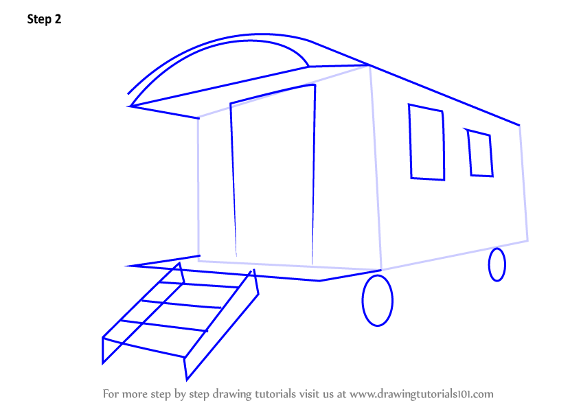 Learn How to Draw a Caravan House (Houses) Step by Step Drawing Tutorials