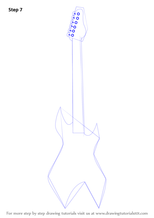 Learn How to Draw an Electric Guitar (Musical Instruments) Step by Step