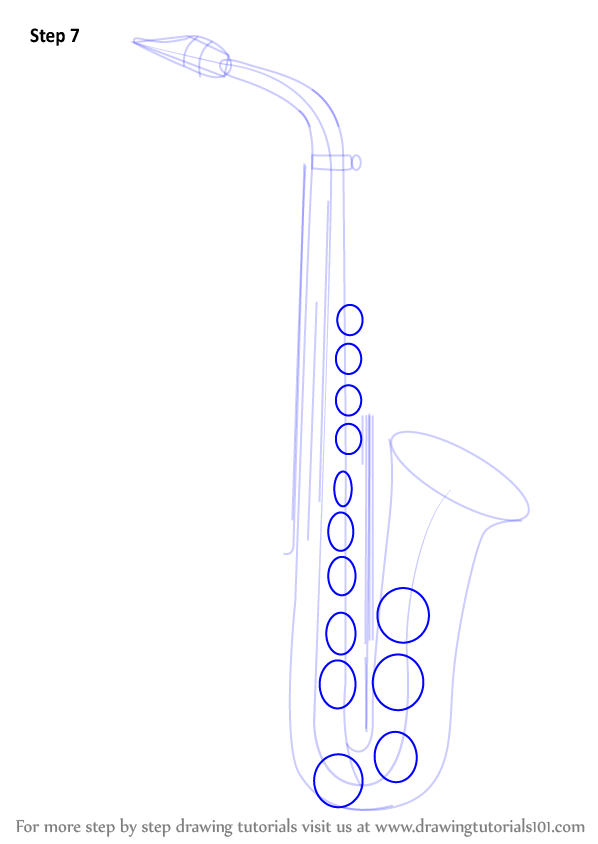 Learn How to Draw a Saxophone (Musical Instruments) Step by Step Drawing Tutorials