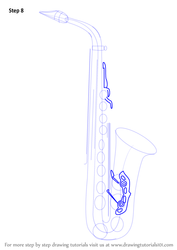 Learn How to Draw a Saxophone (Musical Instruments) Step by Step Drawing Tutorials