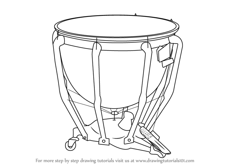 Learn How to Draw Timpani (Musical Instruments) Step by Step Drawing Tutorials