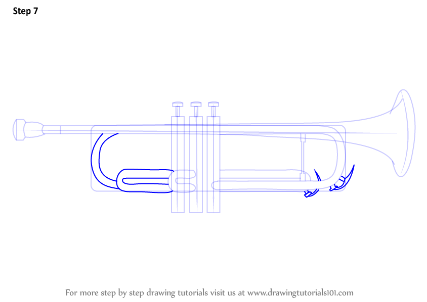 How to Draw a Trumpet (Musical Instruments) Step by Step