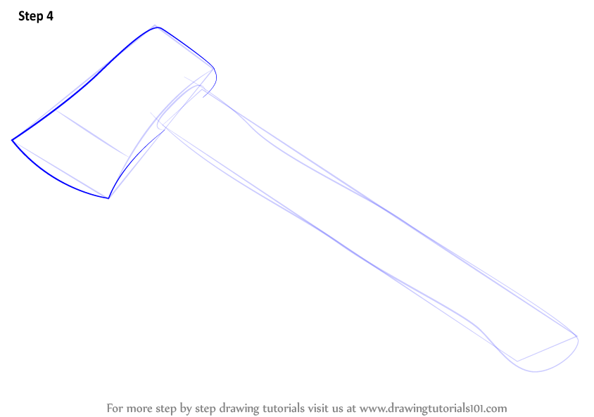 Learn How to Draw an Axe (Tools) Step by Step Drawing Tutorials