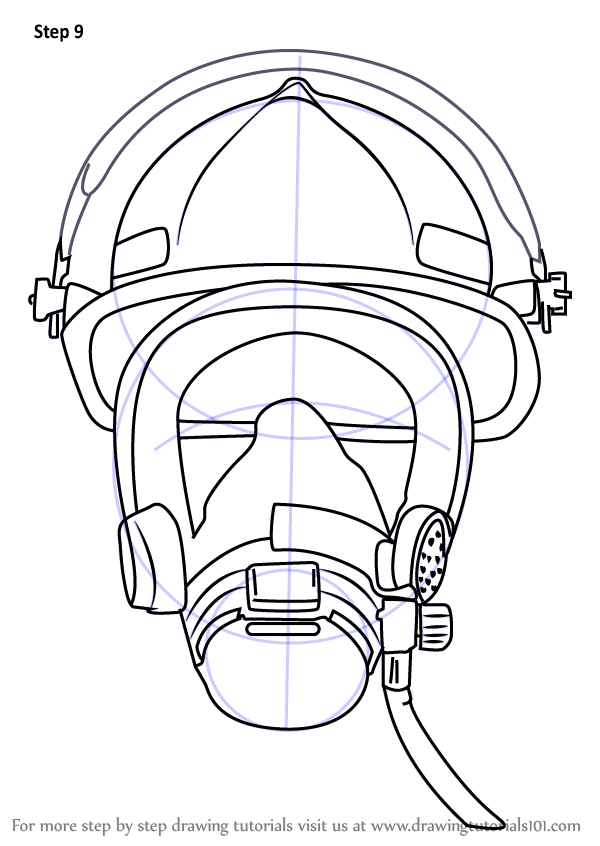 Learn How to Draw Firefighter Mask (Tools) Step by Step Drawing Tutorials