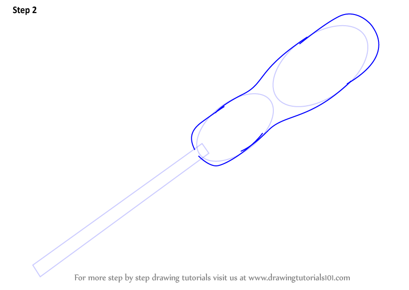 How to Draw a Flared Screwdriver (Tools) Step by Step