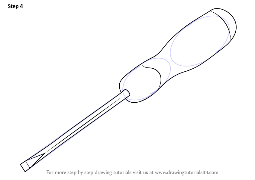 Learn How to Draw a Flared Screwdriver (Tools) Step by Step Drawing