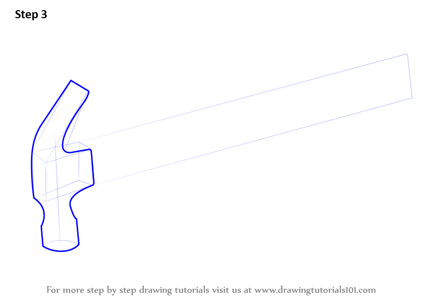 Learn How to Draw a Hammer (Tools) Step by Step Drawing Tutorials