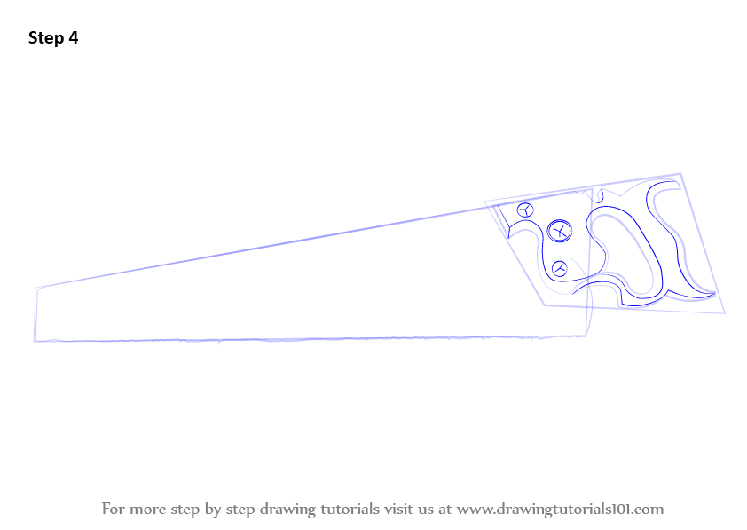 Learn How to Draw Hand Saw (Tools) Step by Step Drawing Tutorials