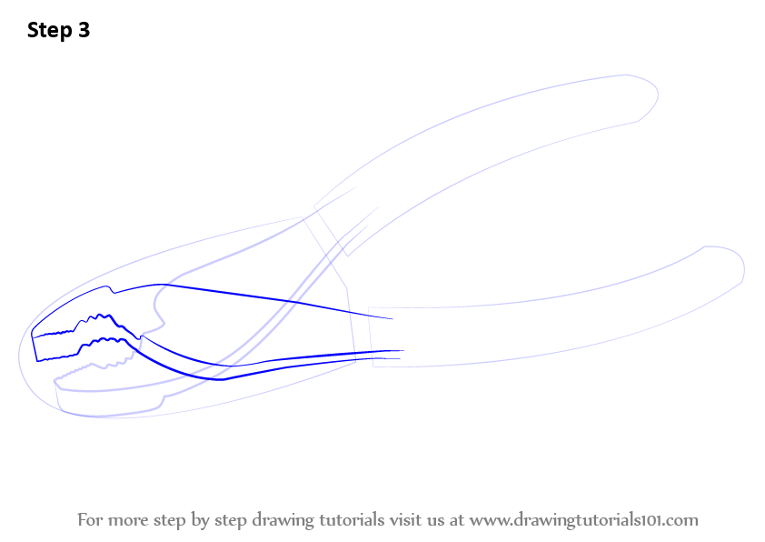 How to Draw Plier (Tools) Step by Step