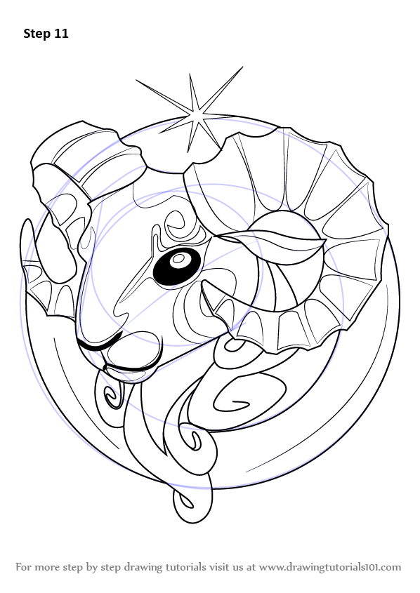 How to Draw Aries Zodiac Sign (Zodiac Signs) Step by Step