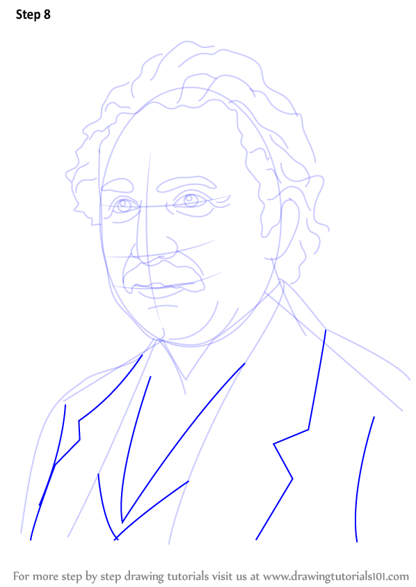 Step by Step How to Draw Albert Einstein