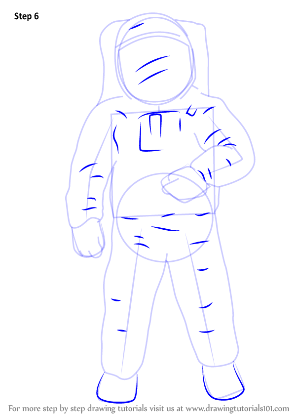 Learn How to Draw an Astronaut (Other Occupations) Step by